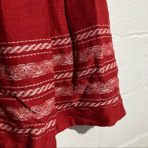 City Unltd Red Embroidered Skirt - Size 4P - Picture 3 of 5